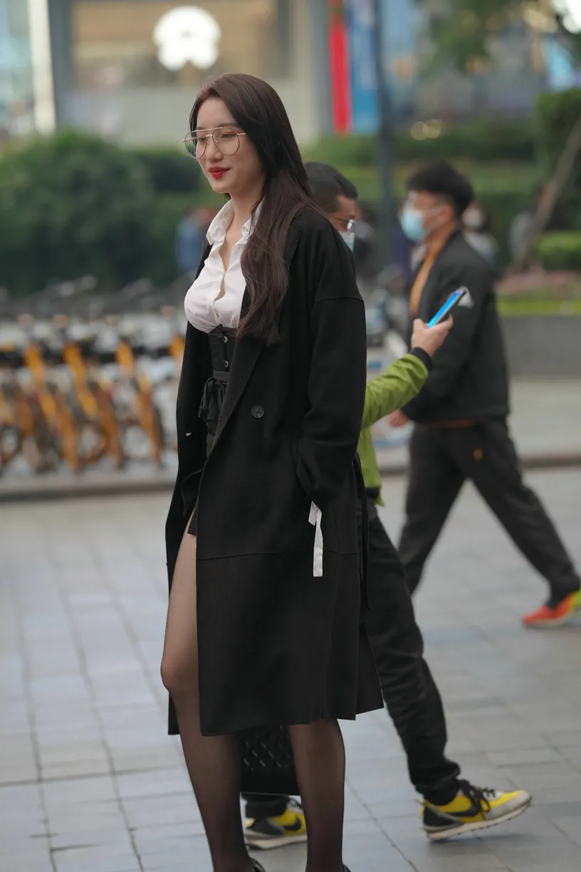 [Mzsock] NO.160 Long legs in black stockings street photography#[105P]-70