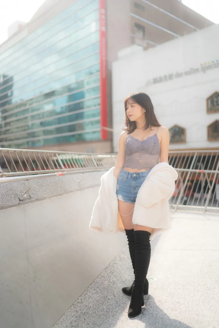 [Mzsock] NO.215 YoYo denim shorts and boots street photography#[105P]-82